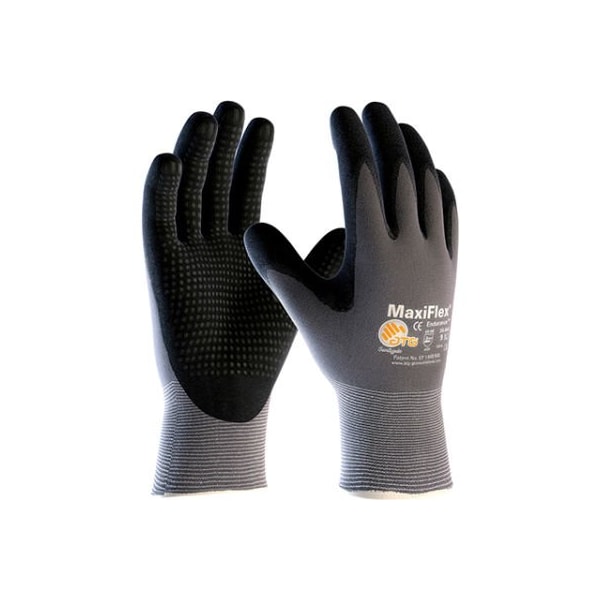 Pip Coated Gloves, Nitrile, Dotted, Palm & Fingers, 4 Abrasion Level, Gray, XS 34-844/XS - main
